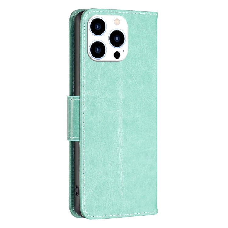 Custodia in pelle con farfalle per iPhone 16