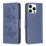 Custodia in pelle con farfalle per iPhone 16