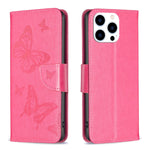 Custodia in pelle con farfalle per iPhone 16