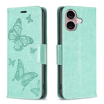 Custodia in pelle con farfalle per iPhone 16