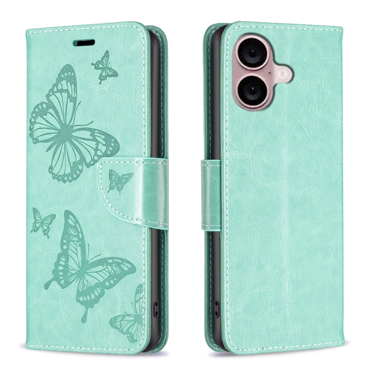 Custodia in pelle con farfalle per iPhone 16