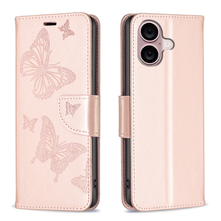 Custodia in pelle con farfalle per iPhone 16