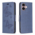 Custodia in pelle con farfalle per iPhone 16