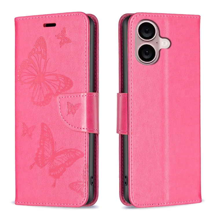 Custodia in pelle con farfalle per iPhone 16