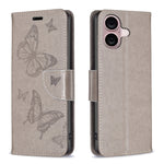 Custodia in pelle con farfalle per iPhone 16