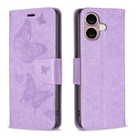 Custodia in pelle con farfalle per iPhone 16