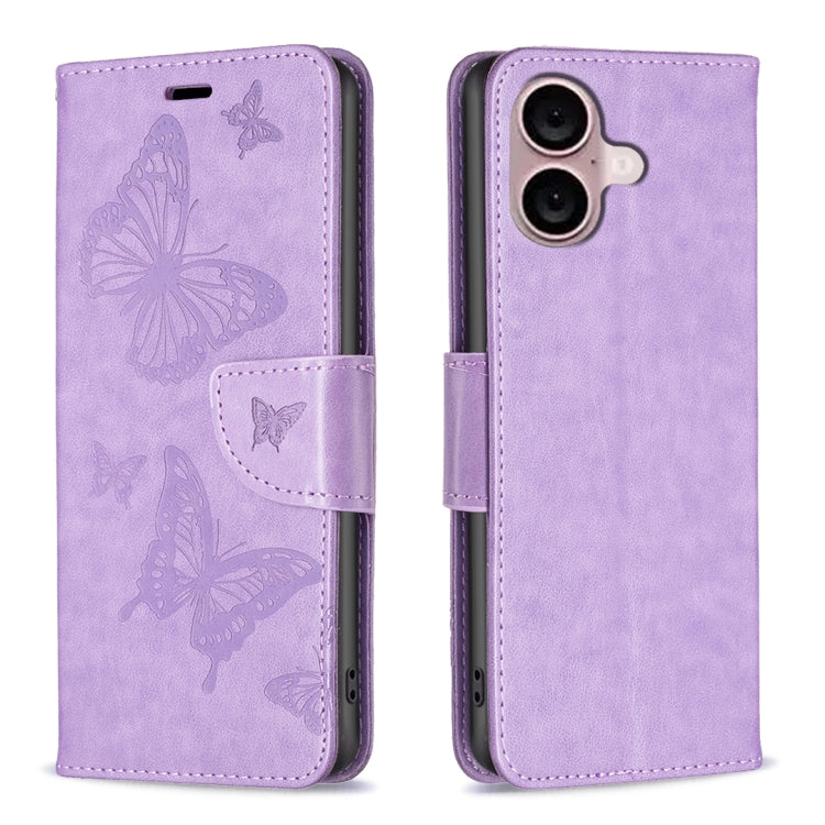 Custodia in pelle con farfalle per iPhone 16