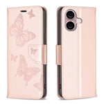 Custodia in pelle con farfalle per iPhone 16