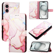 Cassa del telefono di cuoio di vibrazione del modello di marmo PT003, For iPhone 16, For iPhone 15 Pro Max, For iPhone 15 Pro, For iPhone 15 Plus