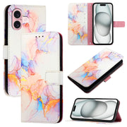 Cassa del telefono di cuoio di vibrazione del modello di marmo PT003, For iPhone 16, For iPhone 15 Pro Max, For iPhone 15 Pro, For iPhone 15 Plus