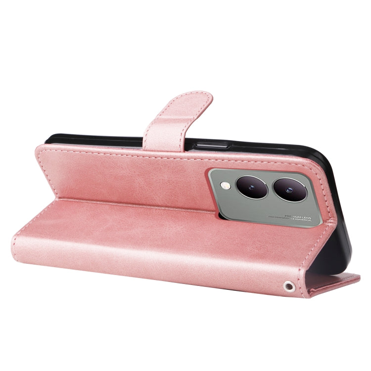 Custodia per telefono in pelle con cerniera in vitello alla moda, For vivo Y17s, For vivo Y36 4G / 5G Global, For vivo Y78 5G Global