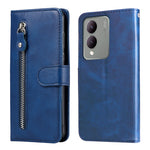 Custodia per telefono in pelle con cerniera in vitello alla moda, For vivo Y200 / V29e Global, For vivo Y17s, For vivo Y36 4G / 5G Global, For vivo Y78 5G Global