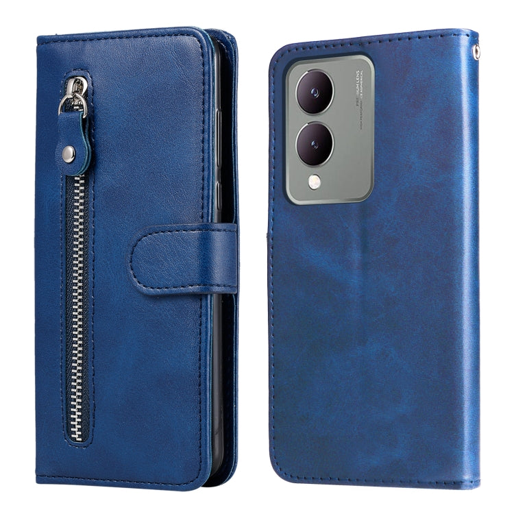 Custodia per telefono in pelle con cerniera in vitello alla moda, For vivo Y200 / V29e Global, For vivo Y17s, For vivo Y36 4G / 5G Global, For vivo Y78 5G Global