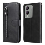 Custodia per telefono in pelle con cerniera in vitello alla moda, For vivo Y200 / V29e Global, For vivo Y17s, For vivo Y36 4G / 5G Global, For vivo Y78 5G Global