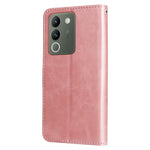 Custodia per telefono in pelle con cerniera in vitello alla moda, For vivo Y200 / V29e Global, For vivo Y17s, For vivo Y36 4G / 5G Global, For vivo Y78 5G Global