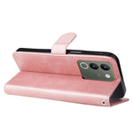 Custodia per telefono in pelle con cerniera in vitello alla moda, For vivo Y200 / V29e Global, For vivo Y17s, For vivo Y36 4G / 5G Global, For vivo Y78 5G Global