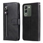 Custodia per telefono in pelle con cerniera in vitello alla moda, For vivo Y200 / V29e Global, For vivo Y17s, For vivo Y36 4G / 5G Global, For vivo Y78 5G Global