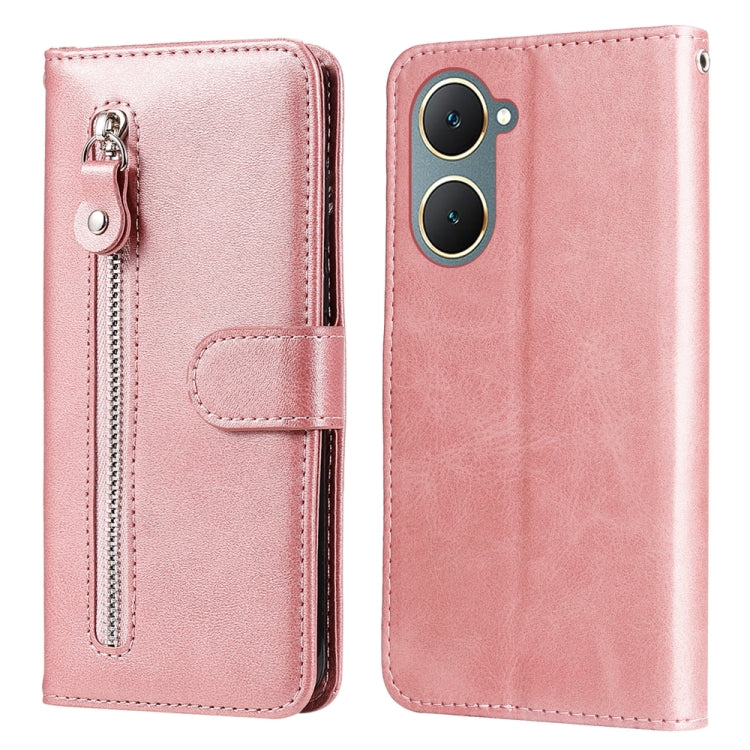 Custodia per telefono in pelle con cerniera in vitello alla moda, For vivo Y300 Pro, For vivo Y38 5G / T3x 5G Global, For vivo Y100 IDN / Y200e 5G Global, For vivo Y03 4G