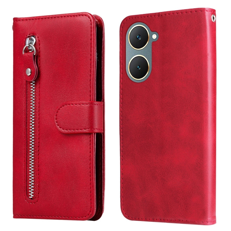 Custodia per telefono in pelle con cerniera in vitello alla moda, For vivo Y300 Pro, For vivo Y38 5G / T3x 5G Global, For vivo Y100 IDN / Y200e 5G Global, For vivo Y03 4G