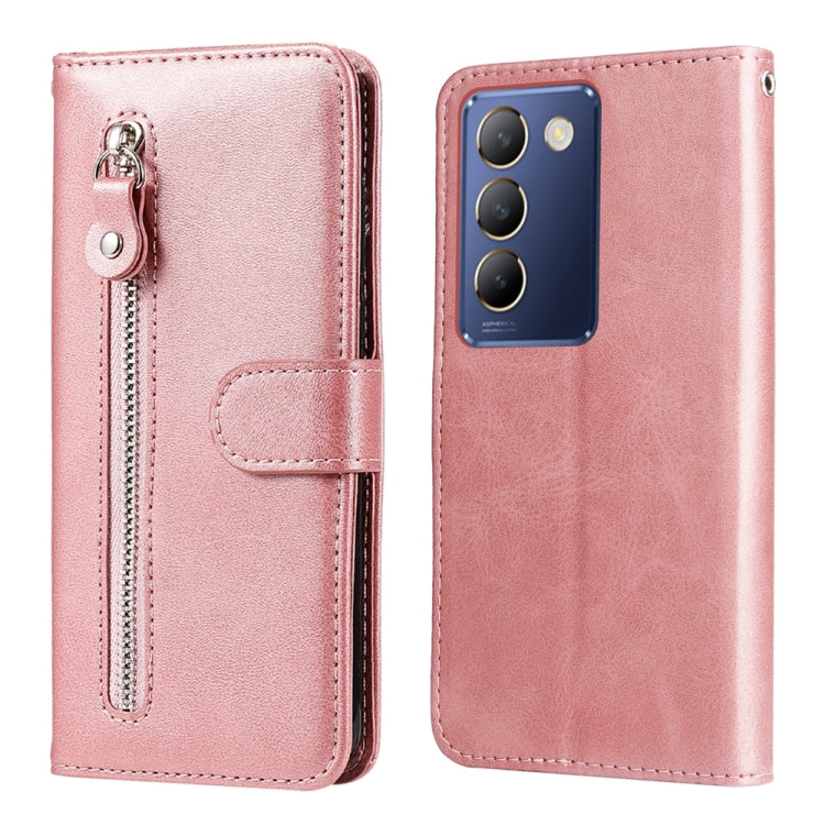Custodia per telefono in pelle con cerniera in vitello alla moda, For vivo Y300 Pro, For vivo Y38 5G / T3x 5G Global, For vivo Y100 IDN / Y200e 5G Global, For vivo Y03 4G