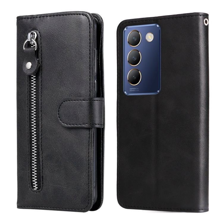 Custodia per telefono in pelle con cerniera in vitello alla moda, For vivo Y300 Pro, For vivo Y38 5G / T3x 5G Global, For vivo Y100 IDN / Y200e 5G Global, For vivo Y03 4G