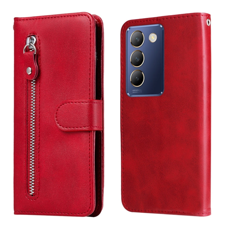 Custodia per telefono in pelle con cerniera in vitello alla moda, For vivo Y300 Pro, For vivo Y38 5G / T3x 5G Global, For vivo Y100 IDN / Y200e 5G Global, For vivo Y03 4G