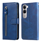 Custodia per telefono in pelle con cerniera in vitello alla moda, For vivo X200, For vivo X200 Pro mini, For vivo X200 Pro, For vivo V40 Lite 4G / 5G IDN