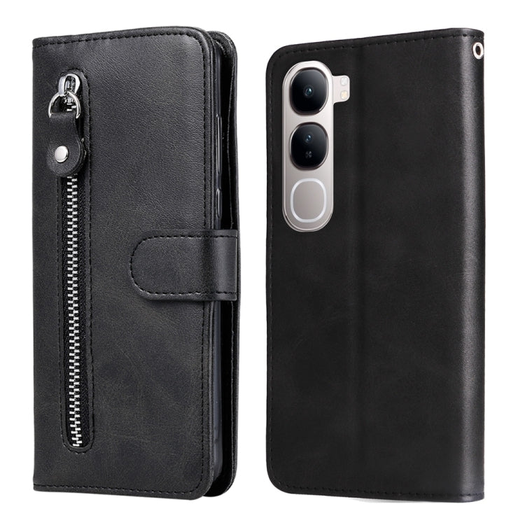 Custodia per telefono in pelle con cerniera in vitello alla moda, For vivo X200, For vivo X200 Pro mini, For vivo X200 Pro, For vivo V40 Lite 4G / 5G IDN