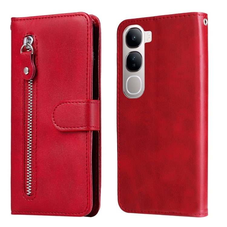 Custodia per telefono in pelle con cerniera in vitello alla moda, For vivo X200, For vivo X200 Pro mini, For vivo X200 Pro, For vivo V40 Lite 4G / 5G IDN