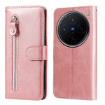 Custodia per telefono in pelle con cerniera in vitello alla moda, For vivo X200, For vivo X200 Pro mini, For vivo X200 Pro, For vivo V40 Lite 4G / 5G IDN
