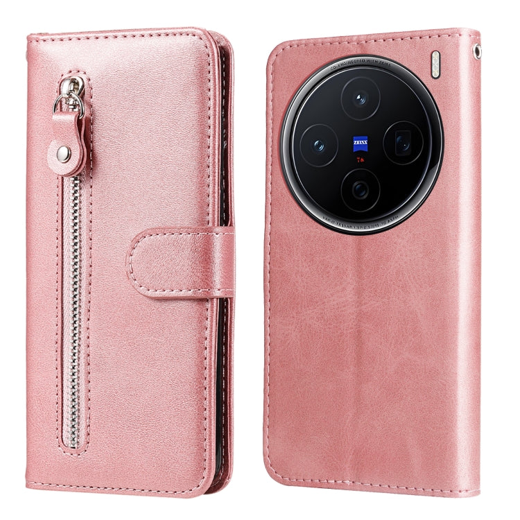 Custodia per telefono in pelle con cerniera in vitello alla moda, For vivo X200, For vivo X200 Pro mini, For vivo X200 Pro, For vivo V40 Lite 4G / 5G IDN