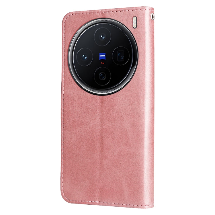 Custodia per telefono in pelle con cerniera in vitello alla moda, For vivo X200, For vivo X200 Pro mini, For vivo X200 Pro, For vivo V40 Lite 4G / 5G IDN