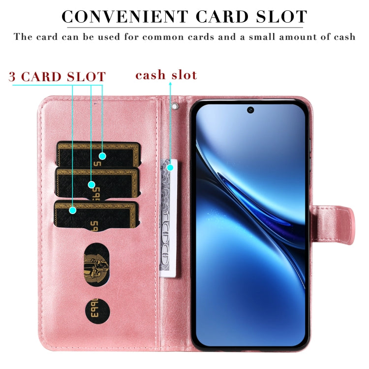Custodia per telefono in pelle con cerniera in vitello alla moda, For vivo X200, For vivo X200 Pro mini, For vivo X200 Pro, For vivo V40 Lite 4G / 5G IDN
