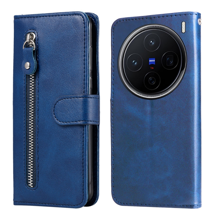 Custodia per telefono in pelle con cerniera in vitello alla moda, For vivo X200, For vivo X200 Pro mini, For vivo X200 Pro, For vivo V40 Lite 4G / 5G IDN