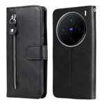 Custodia per telefono in pelle con cerniera in vitello alla moda, For vivo X200, For vivo X200 Pro mini, For vivo X200 Pro, For vivo V40 Lite 4G / 5G IDN