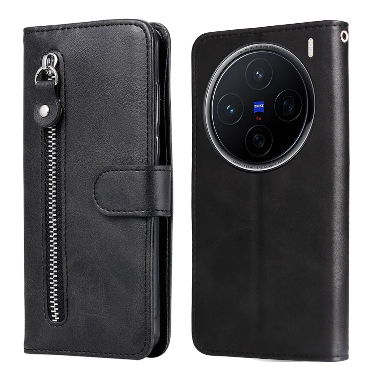 Custodia per telefono in pelle con cerniera in vitello alla moda, For vivo X200, For vivo X200 Pro mini, For vivo X200 Pro, For vivo V40 Lite 4G / 5G IDN