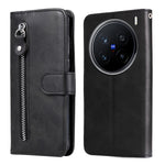 Custodia per telefono in pelle con cerniera in vitello alla moda, For vivo X200, For vivo X200 Pro mini, For vivo X200 Pro, For vivo V40 Lite 4G / 5G IDN