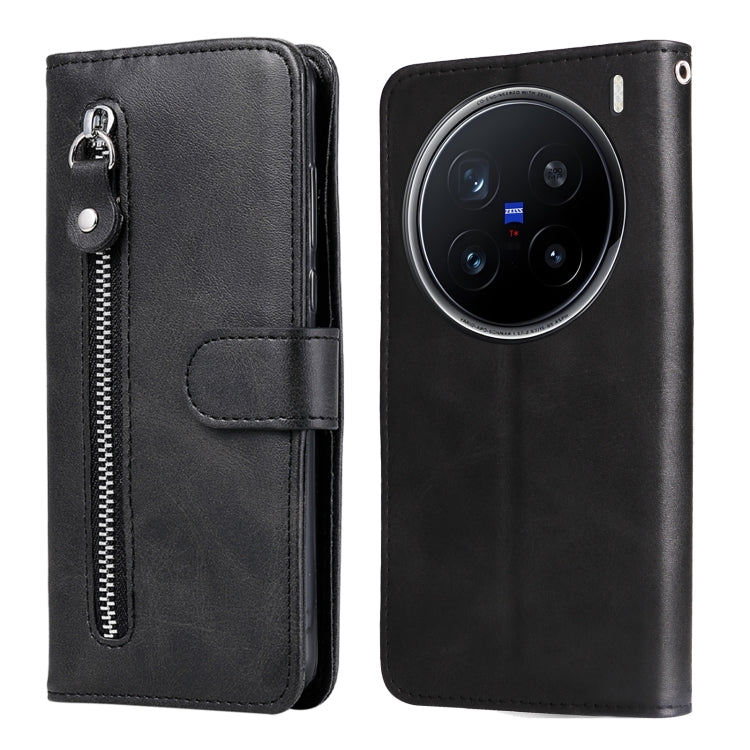 Custodia per telefono in pelle con cerniera in vitello alla moda, For vivo X200, For vivo X200 Pro mini, For vivo X200 Pro, For vivo V40 Lite 4G / 5G IDN
