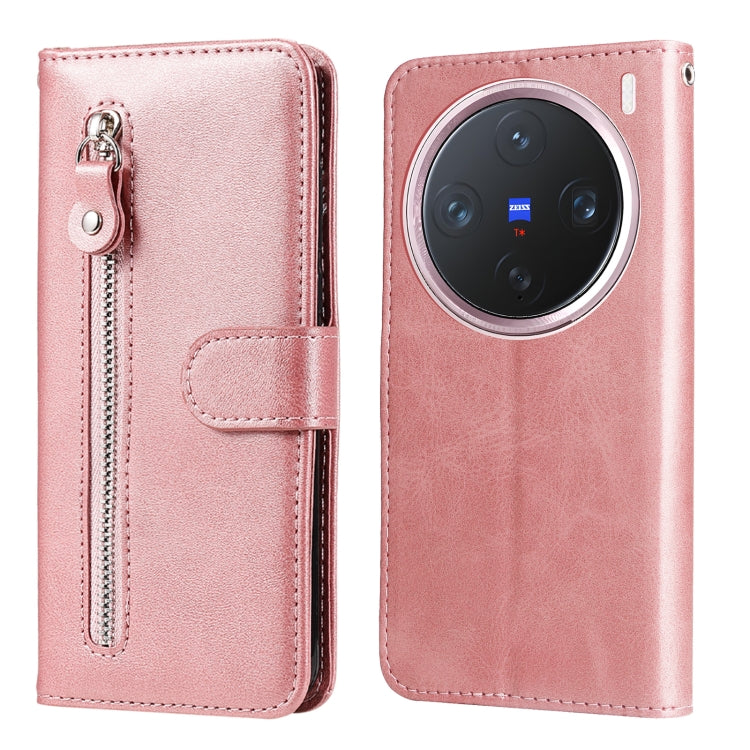 Custodia per telefono in pelle con cerniera in vitello alla moda, For vivo X200, For vivo X200 Pro mini, For vivo X200 Pro, For vivo V40 Lite 4G / 5G IDN