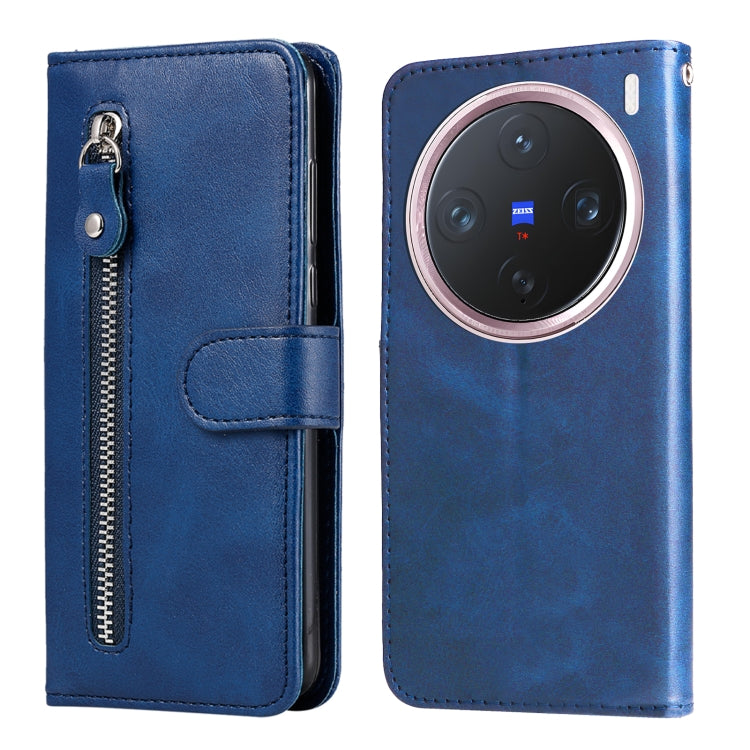 Custodia per telefono in pelle con cerniera in vitello alla moda, For vivo X200, For vivo X200 Pro mini, For vivo X200 Pro, For vivo V40 Lite 4G / 5G IDN