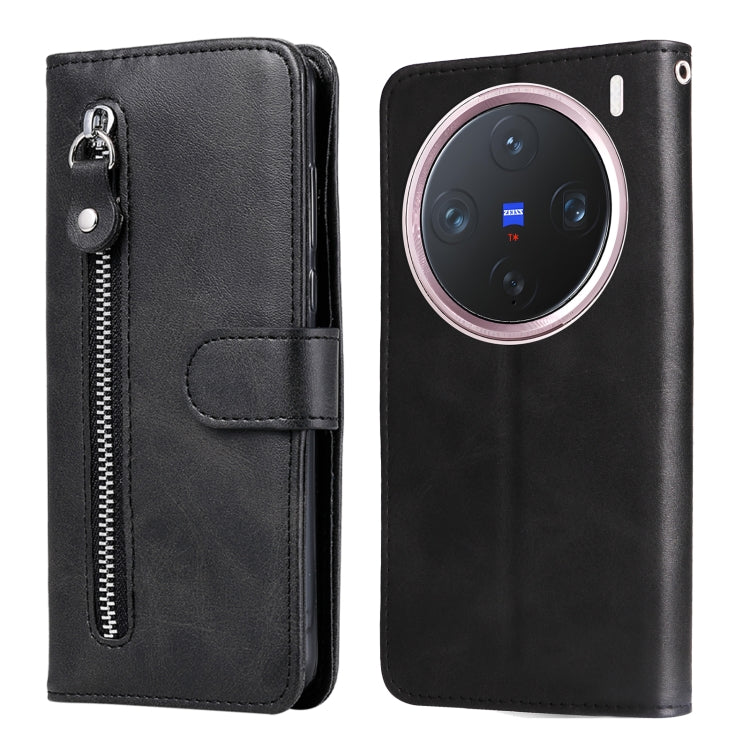 Custodia per telefono in pelle con cerniera in vitello alla moda, For vivo X200, For vivo X200 Pro mini, For vivo X200 Pro, For vivo V40 Lite 4G / 5G IDN