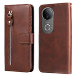 Custodia per telefono in pelle con cerniera in vitello alla moda, For vivo V50, For vivo S20, For vivo S20 Pro, For vivo Y19s