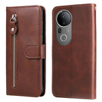 Custodia per telefono in pelle con cerniera in vitello alla moda, For vivo V50, For vivo S20, For vivo S20 Pro, For vivo Y19s