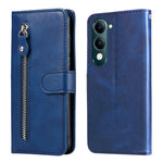 Custodia per telefono in pelle con cerniera in vitello alla moda, For vivo V50 Lite 4G / 5G, For vivo Y39 5G / Y300i, For vivo Y29s 5G / Y04 4G, For vivo Y29 4G
