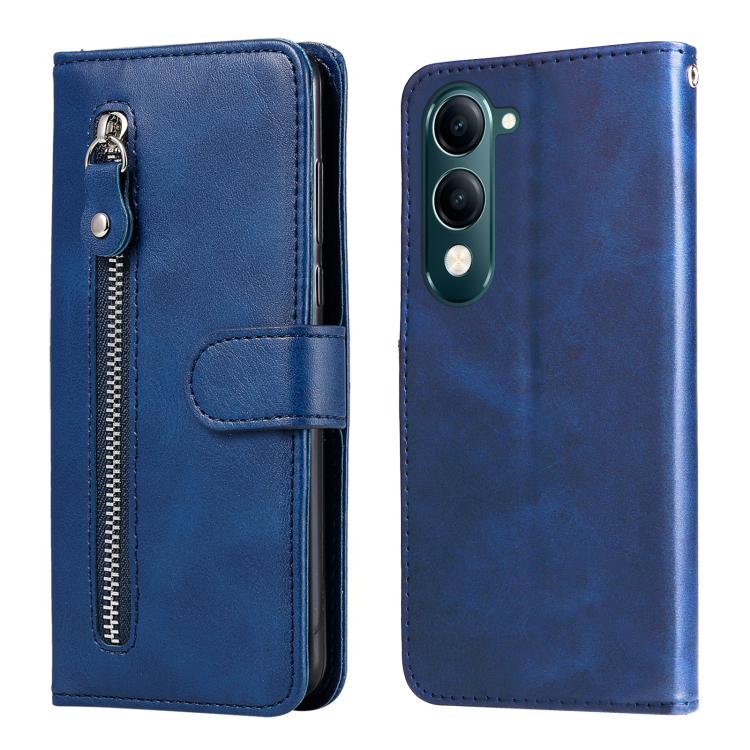 Custodia per telefono in pelle con cerniera in vitello alla moda, For vivo V50 Lite 4G / 5G, For vivo Y39 5G / Y300i, For vivo Y29s 5G / Y04 4G, For vivo Y29 4G