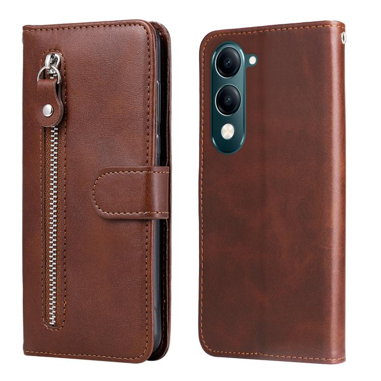 Custodia per telefono in pelle con cerniera in vitello alla moda, For vivo V50 Lite 4G / 5G, For vivo Y39 5G / Y300i, For vivo Y29s 5G / Y04 4G, For vivo Y29 4G
