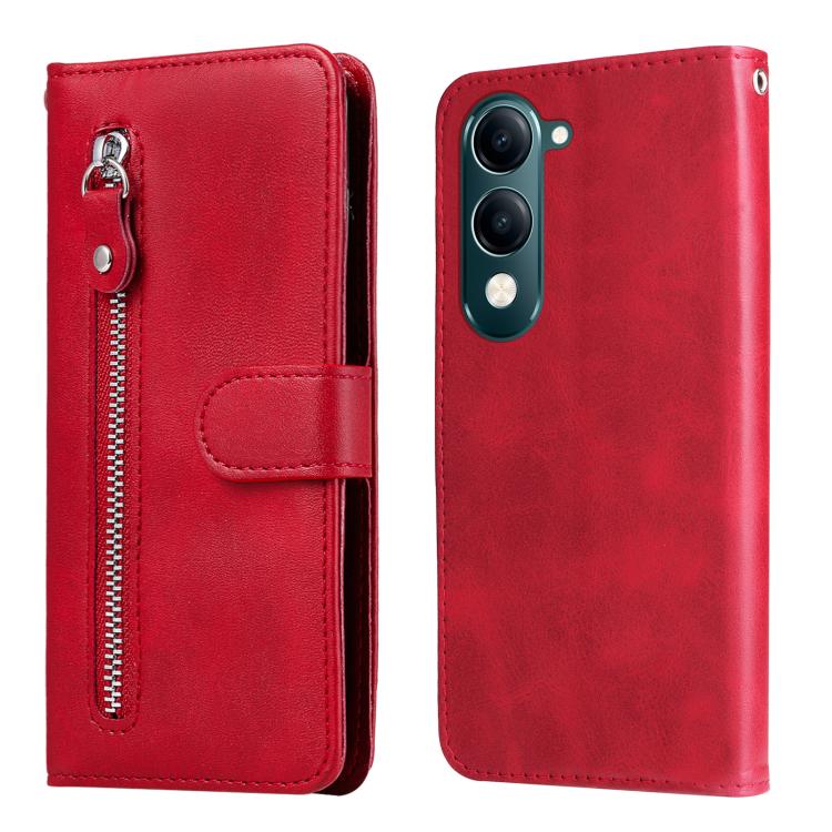 Custodia per telefono in pelle con cerniera in vitello alla moda, For vivo V50 Lite 4G / 5G, For vivo Y39 5G / Y300i, For vivo Y29s 5G / Y04 4G, For vivo Y29 4G
