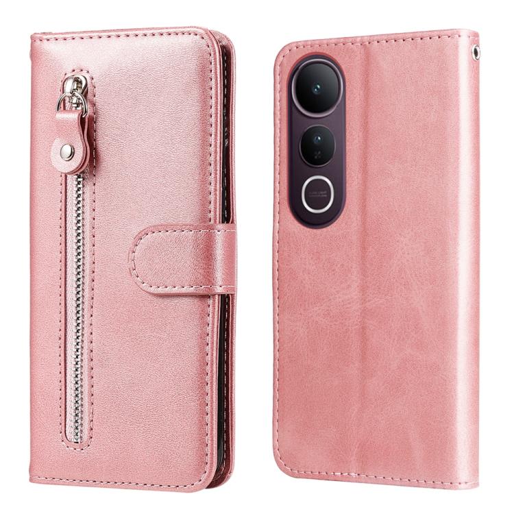 Custodia per telefono in pelle con cerniera in vitello alla moda, For vivo V50 Lite 4G / 5G, For vivo Y39 5G / Y300i, For vivo Y29s 5G / Y04 4G, For vivo Y29 4G