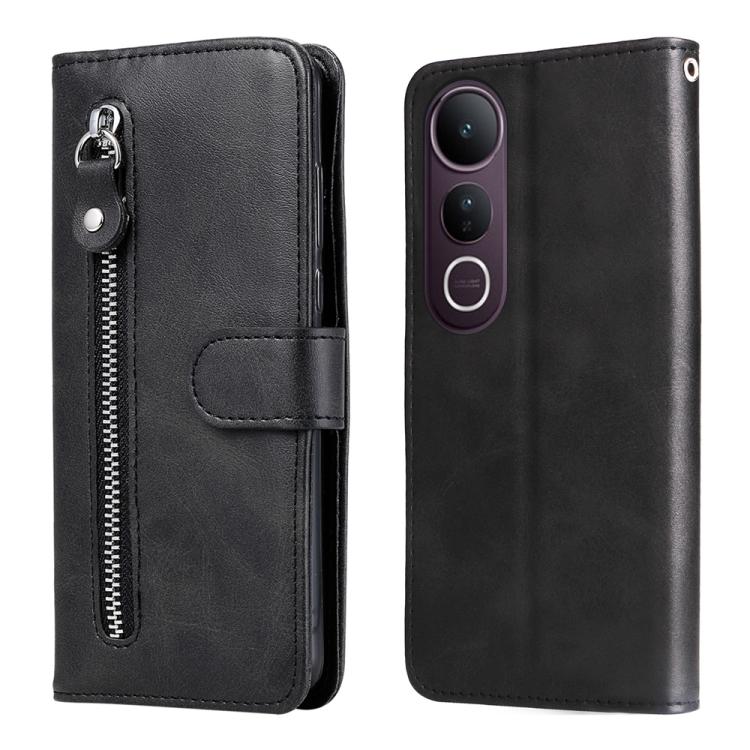 Custodia per telefono in pelle con cerniera in vitello alla moda, For vivo V50 Lite 4G / 5G, For vivo Y39 5G / Y300i, For vivo Y29s 5G / Y04 4G, For vivo Y29 4G