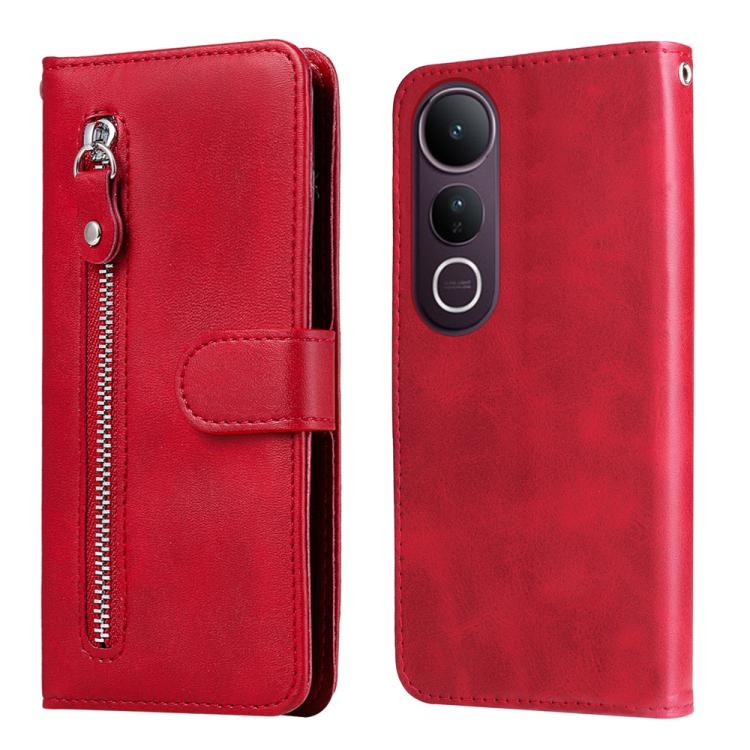 Custodia per telefono in pelle con cerniera in vitello alla moda, For vivo V50 Lite 4G / 5G, For vivo Y39 5G / Y300i, For vivo Y29s 5G / Y04 4G, For vivo Y29 4G